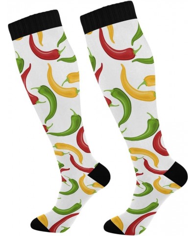 Cute Panda Compression Socks for Women and Men Circulation Love Hearts Long Socks for Athletic Running 1 1 Peppers $10.02 Act...