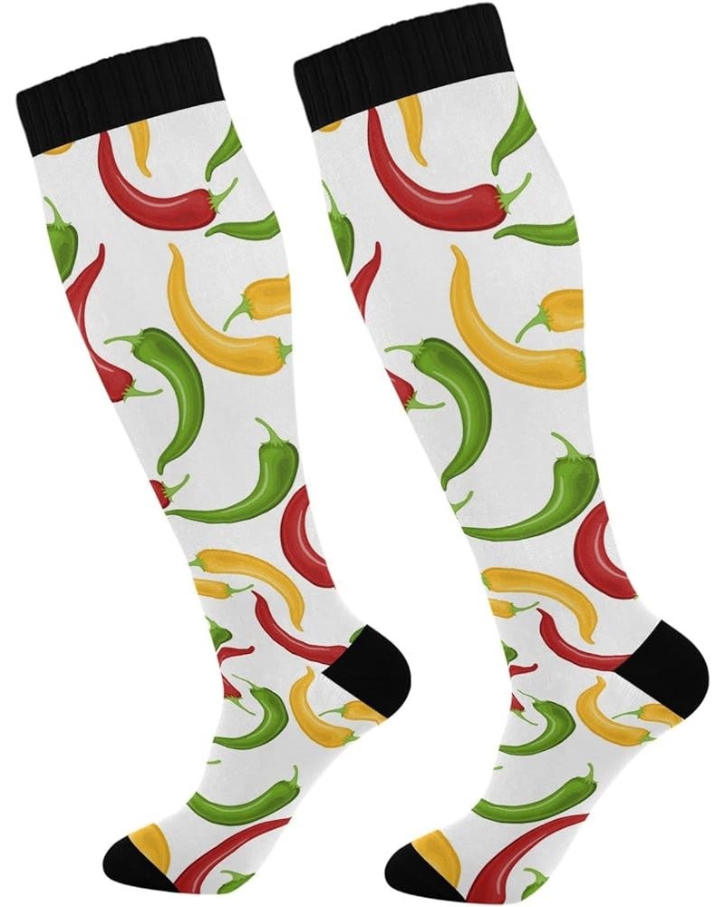 Cute Panda Compression Socks for Women and Men Circulation Love Hearts Long Socks for Athletic Running 1 1 Peppers $10.02 Act...