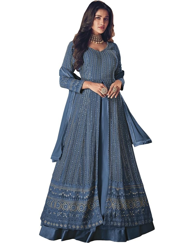 Women's Ready to wear indian newest arrival salwar suit for women with dupatta (2283-O) Blue $32.39 Dresses