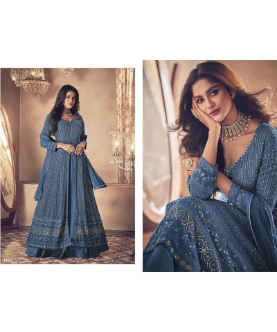 Women's Ready to wear indian newest arrival salwar suit for women with dupatta (2283-O) Blue $32.39 Dresses