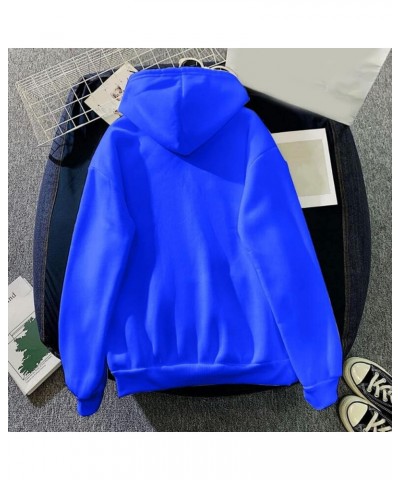 Women's Print Long Sleeved Sweatshirt Blouse Pullover Solid Color Hooded Long Sweatshirt Hoodies for Women Blue 1 $3.62 Hoodi...