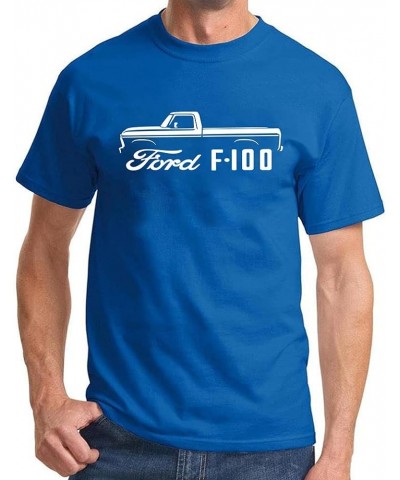 1973-77 Ford F100 Pickup Truck Classic Outline Design Print Tshirt Royal $14.25 T-Shirts