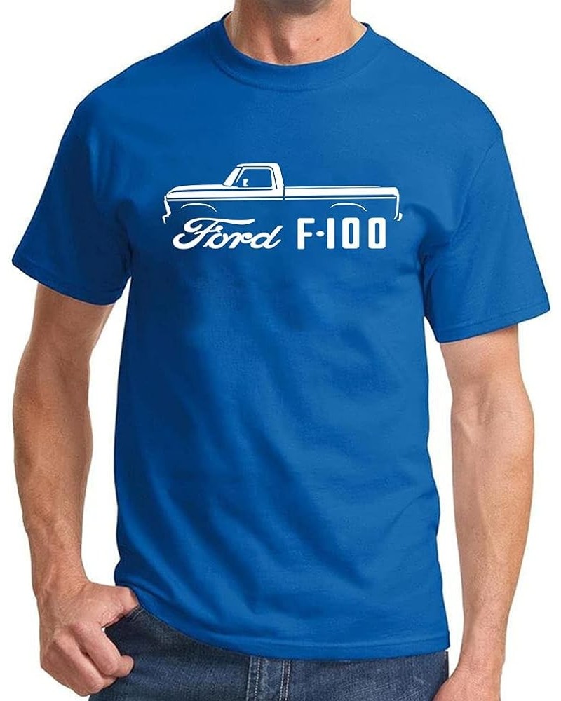 1973-77 Ford F100 Pickup Truck Classic Outline Design Print Tshirt Royal $14.25 T-Shirts