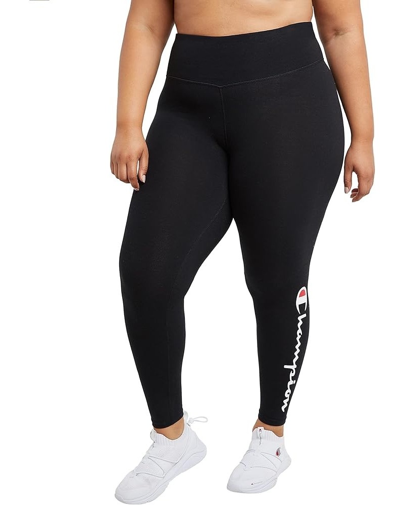 Women's Leggings, Authentic, 7/8 Leggings, Moisture Wicking, Leggings for Women, 25" (Plus Size Available) Plus Size Black Sc...