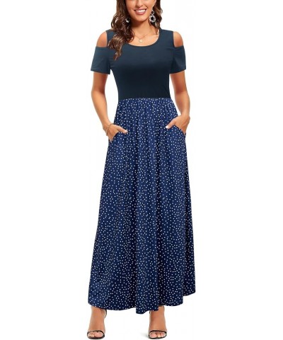 Women's 2024 Summer Maxi Cold Shoulder Sundress Long Dresses with Pocket Floral45 $16.60 Dresses