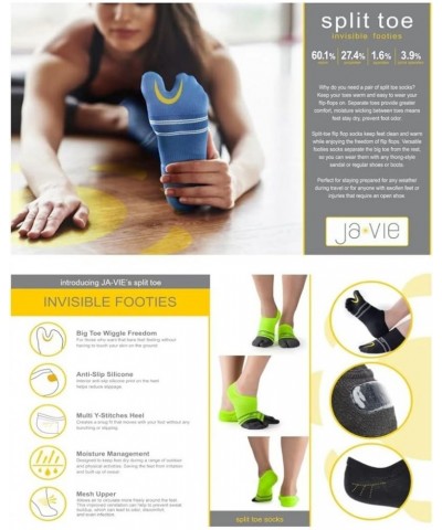 JAVIE Comfy Tabi Socks Split Toe Breathable Japanese Flip Flop Socks Big Toe Ankle Socks Low Cut for Men & Women 8 Packs: 2 B...