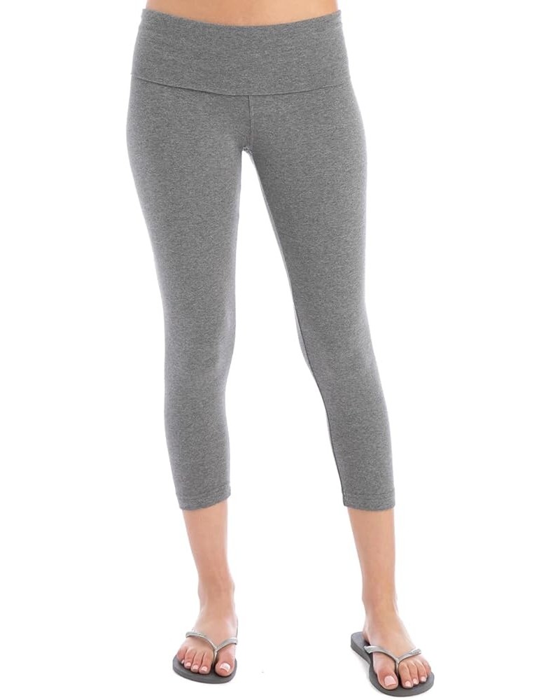 Women's Rolldown Capri Legging Style 588 Charcoal Heather Gray $32.56 Activewear