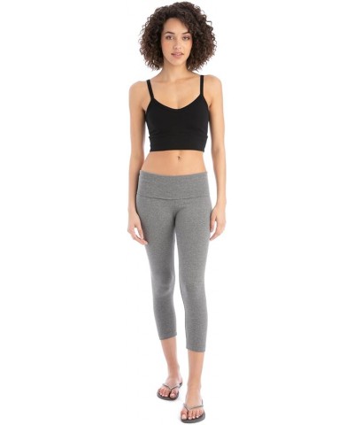 Women's Rolldown Capri Legging Style 588 Charcoal Heather Gray $32.56 Activewear