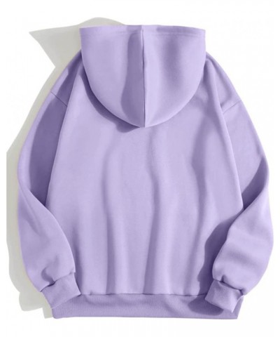 Womens Autumn Cold Weather Hoodie with Pocket Long Sleeve Maternity Loose Nursing Butterfly Hooded Sweatshirt Purple - Butter...