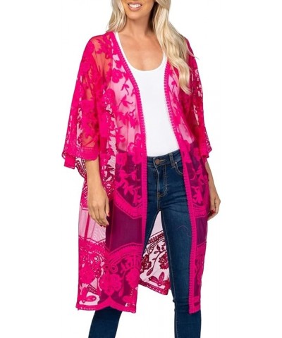 Crochet Knitted Open Front Kimono Cardigan Bikini Cover Up Sexy Lace Tank Dress D-rose $17.00 Swimsuits