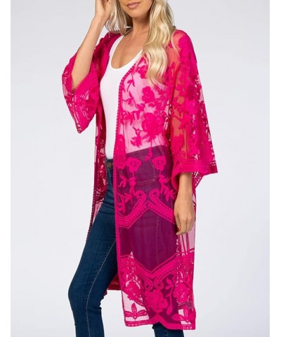 Crochet Knitted Open Front Kimono Cardigan Bikini Cover Up Sexy Lace Tank Dress D-rose $17.00 Swimsuits