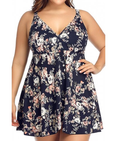 Women's Swimdress Plus Size Swimwear One Piece Swimsuit Floral Print Bathing Suit Anna $26.09 Swimsuits