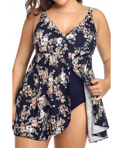 Women's Swimdress Plus Size Swimwear One Piece Swimsuit Floral Print Bathing Suit Anna $26.09 Swimsuits