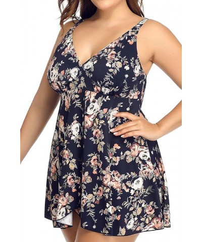 Women's Swimdress Plus Size Swimwear One Piece Swimsuit Floral Print Bathing Suit Anna $26.09 Swimsuits