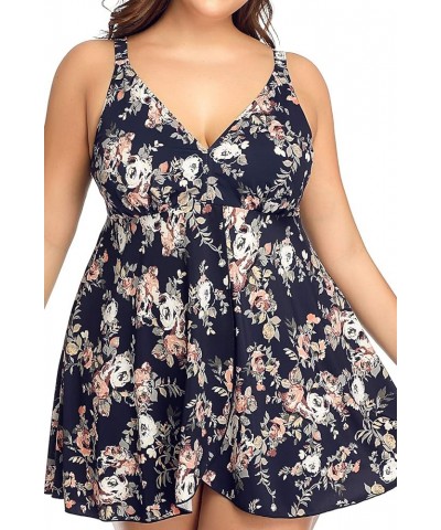 Women's Swimdress Plus Size Swimwear One Piece Swimsuit Floral Print Bathing Suit Anna $26.09 Swimsuits