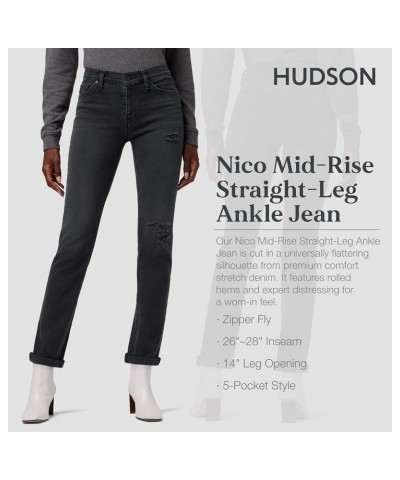 Women's Nico Midrise Straight Leg Jean Black Ash Destruct $49.70 Jeans