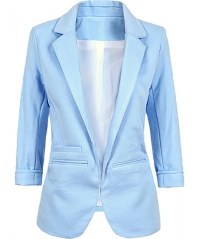 Loose Women's Casual Plaid Suit Jacket Women's Spring and Autumn Small Suit Women's top(Light Blue,M) X-Large Red $13.46 Blazers