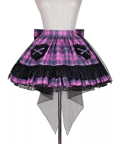 Women's Short Sleeved Sailor Collar Black Purple Plaid Dress Dress Suit Jacket+skirt $26.20 Suits