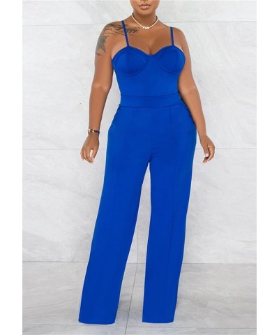 Women's 2 Piece Blazer Sets Bustier Corset One Piece Jumpsuit & Open Front Blazers Business Casual Blue $20.25 Suits