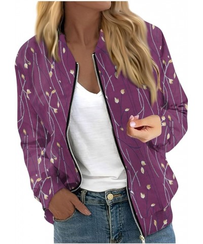 Winter Coats for Women Winter Coat Zip Up Cropped Fashion Outerwear Casual Quilted Jackets Pockets Parka Jacket 1-purple $10....