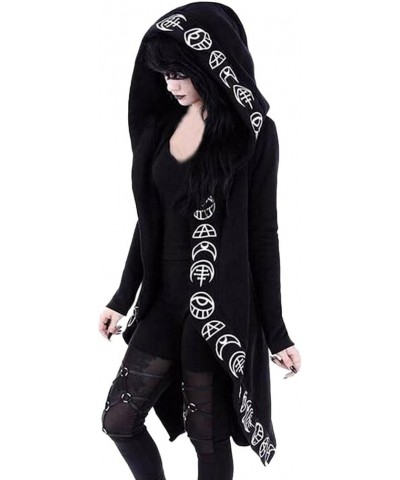 Womens Gothic Hooded Jackets Coats Cardigan Black Vintage Moon Printed Punk Goth Hoodie Plus Size Sweatshirt, black $16.06 Ho...