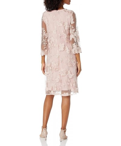 Women's Midi Scoop Neck Shift Dress with Jacket (Petite and Regular) Shell Pink $56.60 Dresses