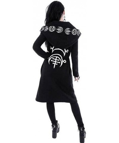 Womens Gothic Hooded Jackets Coats Cardigan Black Vintage Moon Printed Punk Goth Hoodie Plus Size Sweatshirt, black $16.06 Ho...