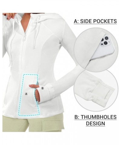 Women's Full Zip Up Workout Hoodie Athletic Running Track Jacket X-Small White $17.15 Jackets