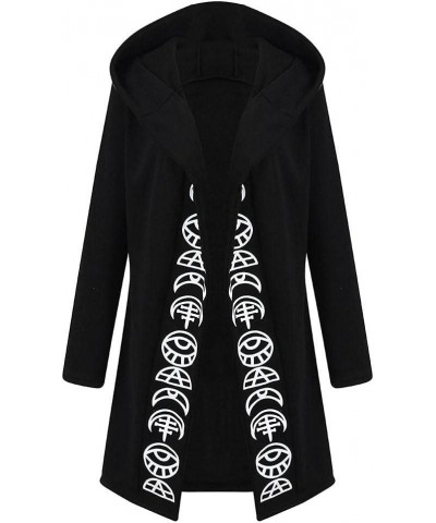 Womens Gothic Hooded Jackets Coats Cardigan Black Vintage Moon Printed Punk Goth Hoodie Plus Size Sweatshirt, black $16.06 Ho...