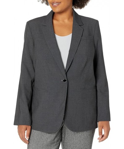 Women's 1 Button Flap Pocket Jacket Grey $34.30 Blazers