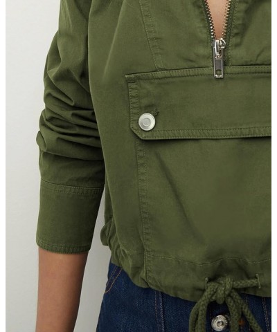 Women's Casual Pullover Jackets Half Zip Long Sleeve Hoodies Lightweight Windbreaker Anorak Tops Army Green $29.99 Jackets