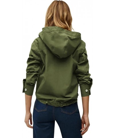 Women's Casual Pullover Jackets Half Zip Long Sleeve Hoodies Lightweight Windbreaker Anorak Tops Army Green $29.99 Jackets