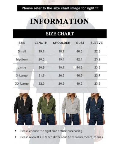 Women's Casual Pullover Jackets Half Zip Long Sleeve Hoodies Lightweight Windbreaker Anorak Tops Army Green $29.99 Jackets