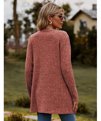 Women 2023 Fall Fashion Cardigan Sweater Lightweight Open Front Knit Casual Long Cardigans Outfits with Pockets Brick Red $10...