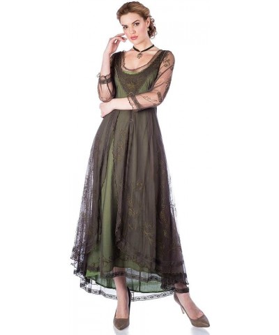 40163 Women's Downton Abbey Vintage Style Wedding Dress in Sage Emerald $110.70 Dresses