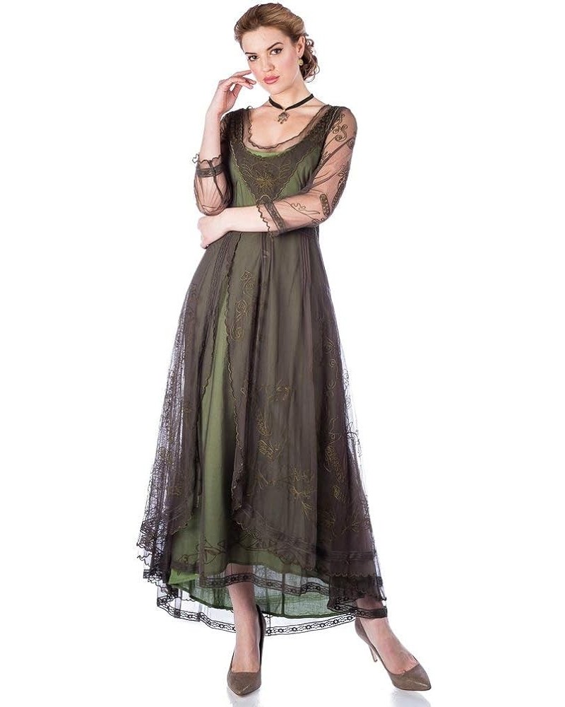 40163 Women's Downton Abbey Vintage Style Wedding Dress in Sage Emerald $110.70 Dresses