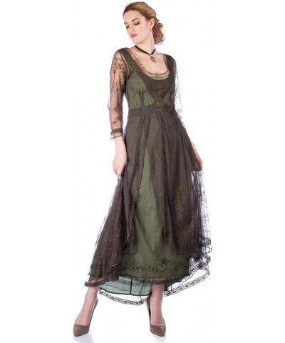 40163 Women's Downton Abbey Vintage Style Wedding Dress in Sage Emerald $110.70 Dresses