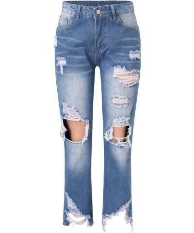 Women Ripped Boyfriend Jeans High Waist Baggy Denim Pants Y2K Distressed Streetwear Vintage Hiphop Dance Trousers K1-a $10.78...