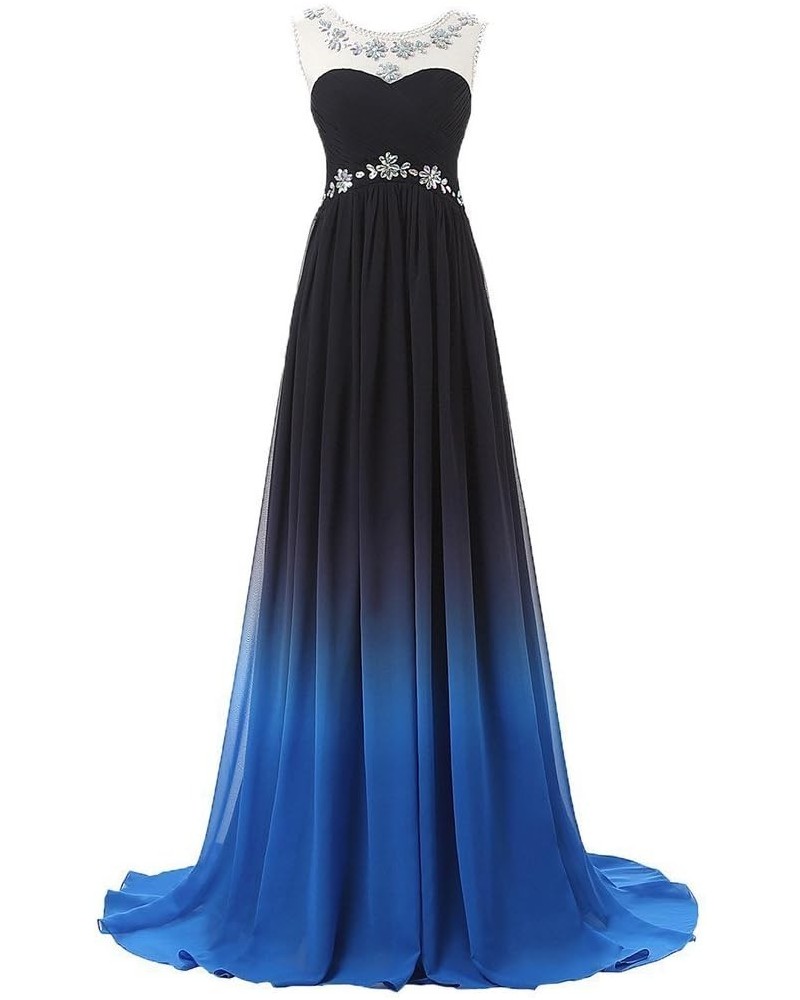 Women's Long Chiffon Gradient Color Prom Dresses 2022 Floor Length A Line Bridesmaid Gosnws Sd363-royal Blue $35.99 Dresses