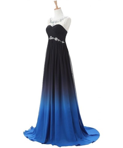 Women's Long Chiffon Gradient Color Prom Dresses 2022 Floor Length A Line Bridesmaid Gosnws Sd363-royal Blue $35.99 Dresses