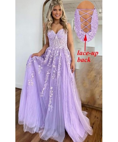 Tulle Lace Applique Prom Dresses Long for Women 2024 Spaghetti Straps A-Line Evening Cocktail Party Dresses YO035 Dusty Sage ...