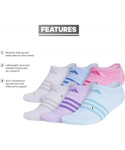 Women's Superlite No Show Socks (6-Pair) White/Icey Blue/Preloved Blue $17.02 Others