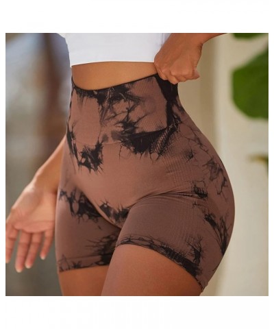 Contour Seamless Workout Shorts for Women High Waist Gym Biker Shorts Tummy Control Booty Yoga Shorts 3 Tie Dye D $8.98 Activ...