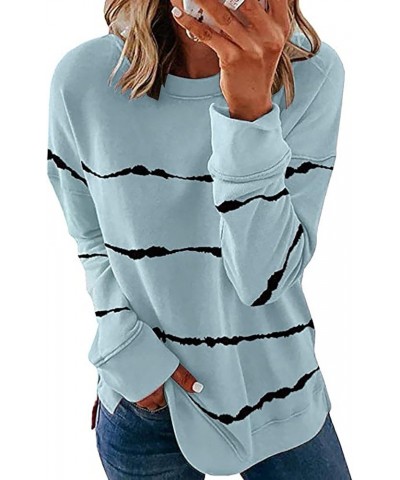 Long Sleeve T Shirt 1/4 Zip Strape Tops Blouses for Women Business Casual Fall Tunics E-sky Blue $7.34 Tops