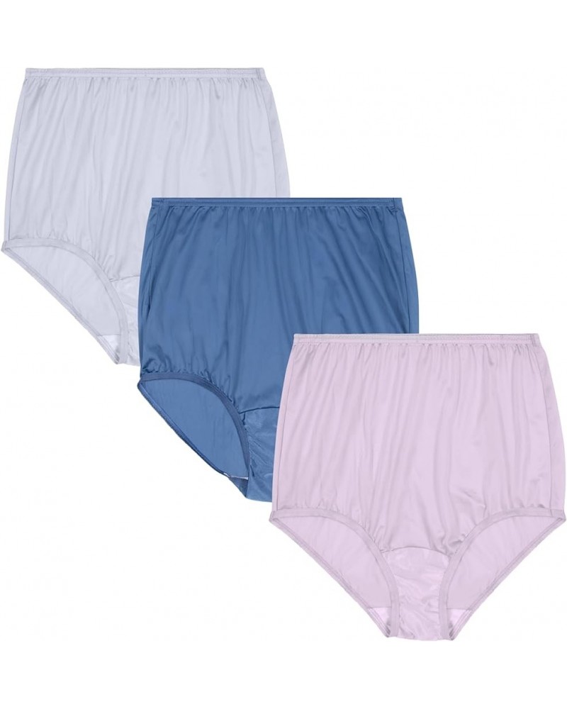 Women's Perfectly Yours High Waisted Brief Panties Nylon - 3 Pack - Gentle Lavender/ Blue Harbor/ Star White $5.96 Lingerie