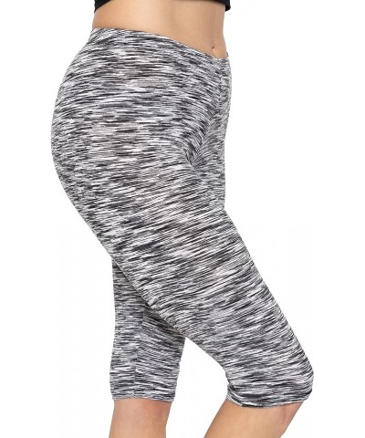 Women's Oh So Soft Plus Size Full and Knee Length Leggings | Small to 7X Knee Length Black Spacedye $10.80 Leggings