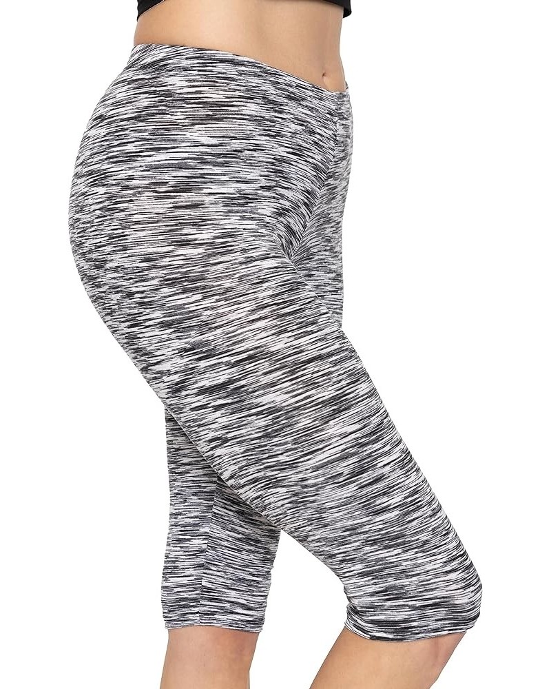 Women's Oh So Soft Plus Size Full and Knee Length Leggings | Small to 7X Knee Length Black Spacedye $10.80 Leggings