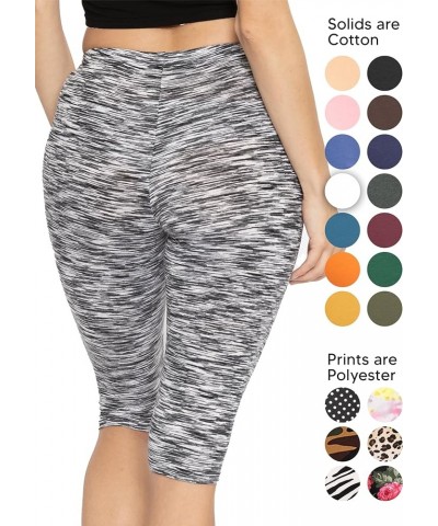 Women's Oh So Soft Plus Size Full and Knee Length Leggings | Small to 7X Knee Length Black Spacedye $10.80 Leggings