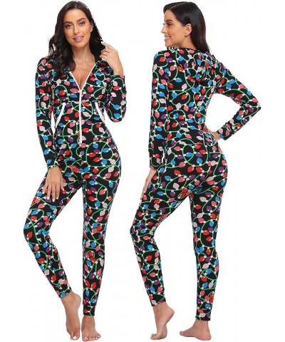 Womens Pajamas Jumpsuits Zip-up Hoodie Union Jumpsuit Romper Long Sleeve Sexy Onesie Bodysuits One Piece Sleepwear Christmas ...