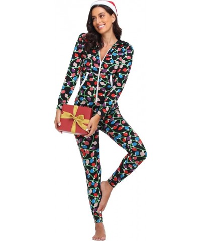 Womens Pajamas Jumpsuits Zip-up Hoodie Union Jumpsuit Romper Long Sleeve Sexy Onesie Bodysuits One Piece Sleepwear Christmas ...